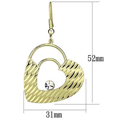 MALO2679 - Gold Iron Earrings with Top Grade Crystal in Clear