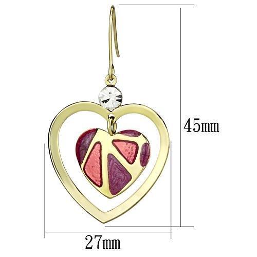 MALO2680 - Gold Iron Earrings with Top Grade Crystal in Clear