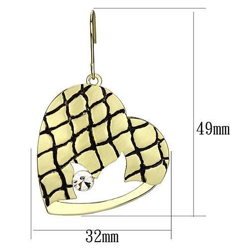 MALO2688 - Matte Gold & Gold Iron Earrings with Top Grade Crystal in Clear