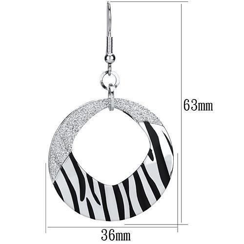 MALO2702 - Rhodium Iron Earrings with Epoxy in Jet