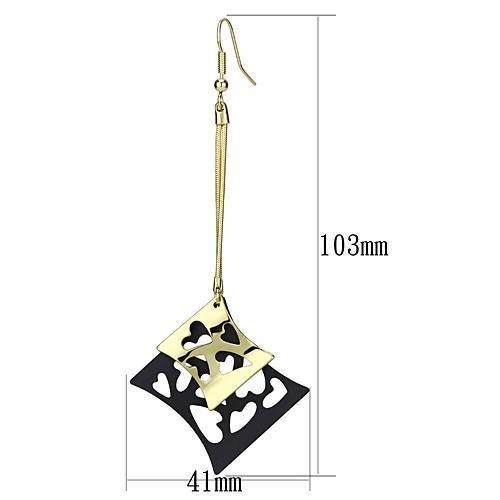 MALO2704 - Gold+Ruthenium Iron Earrings with No Stone