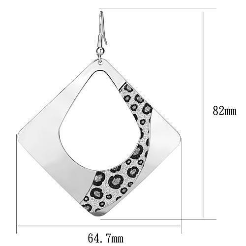 MALO2718 - Rhodium Iron Earrings with No Stone