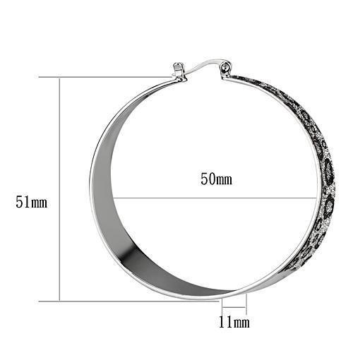 MALO2719 - Rhodium Iron Earrings with No Stone