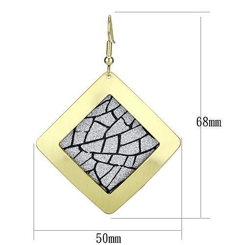 MALO2720 - Matte Gold & Gold Iron Earrings with No Stone