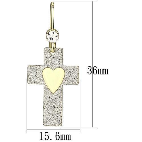 MALO2735 - Gold Iron Earrings with Top Grade Crystal in Clear