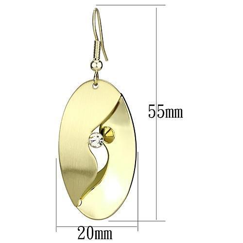 MALO2744 - Matte Gold & Gold Iron Earrings with Top Grade Crystal in Clear