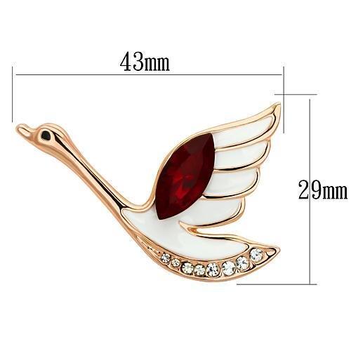 MALO2762 - Flash Rose Gold White Metal Brooches with Top Grade Crystal in Siam