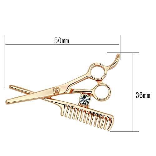 MALO2768 - Flash Rose Gold White Metal Brooches with Top Grade Crystal in Clear