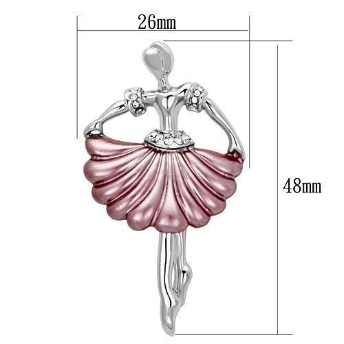 MALO2779 - Imitation Rhodium White Metal Brooches with Top Grade Crystal in Clear