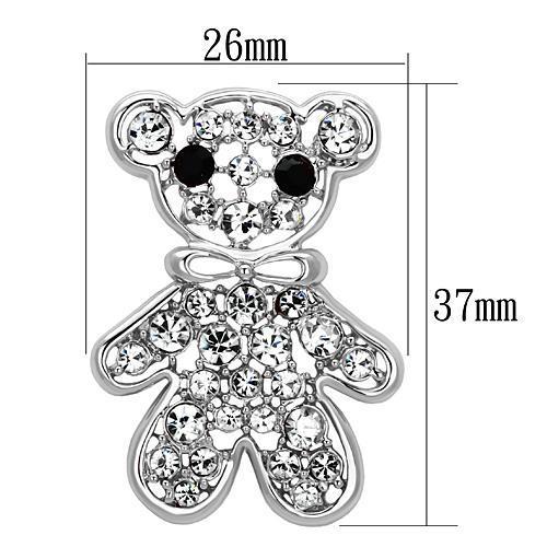 MALO2791 - Imitation Rhodium White Metal Brooches with Top Grade Crystal in Clear