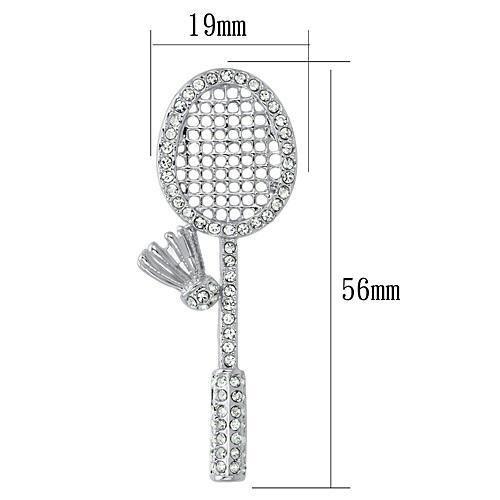 MALO2823 - Imitation Rhodium White Metal Brooches with Top Grade Crystal in Clear