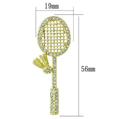 MALO2824 - Flash Gold White Metal Brooches with Top Grade Crystal in Clear
