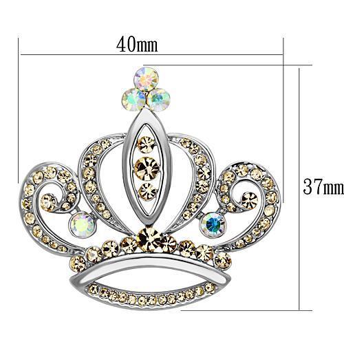 MALO2870 - Imitation Rhodium White Metal Brooches with Top Grade Crystal in Multi Color