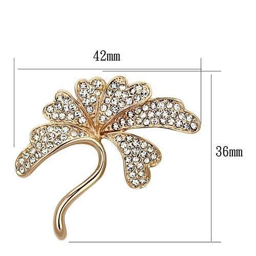 MALO2875 - Flash Rose Gold White Metal Brooches with Top Grade Crystal in Clear