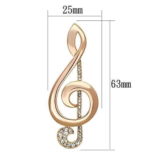 MALO2893 - Flash Rose Gold White Metal Brooches with Top Grade Crystal in Clear