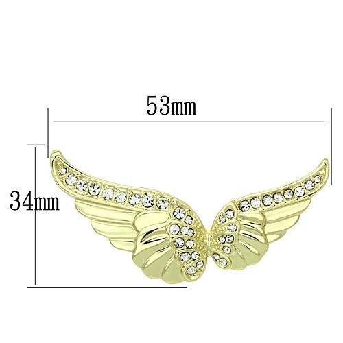 MALO2914 - Flash Gold White Metal Brooches with Top Grade Crystal in Clear