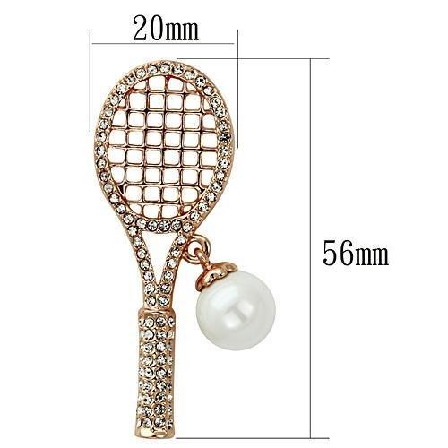 MALO2930 - Flash Rose Gold White Metal Brooches with Synthetic Pearl in White