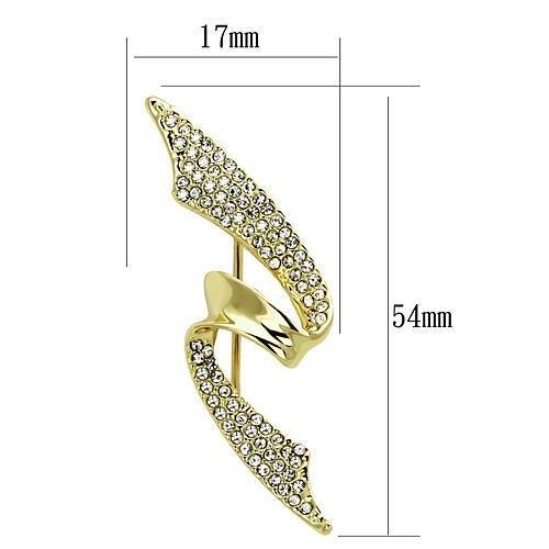 MALO2940 - Flash Gold White Metal Brooches with Top Grade Crystal in Clear