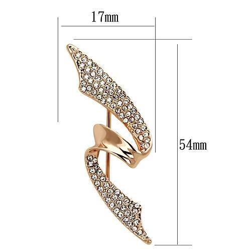 MALO2941 - Flash Rose Gold White Metal Brooches with Top Grade Crystal in Clear
