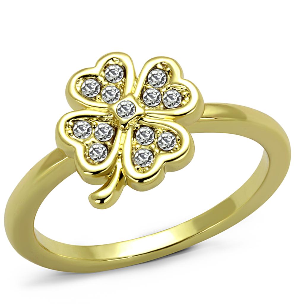 MALO3987 Flash Gold Brass Ring with Top Grade Crystal in K2