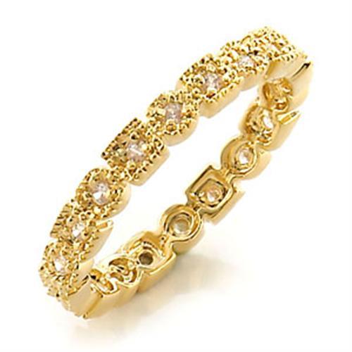 MALO450 - Gold Brass Ring with AAA Grade CZ in Clear