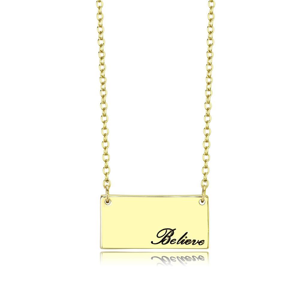 MALO4700 - Flash Gold Brass Necklace with Top Grade Crystal in Clear
