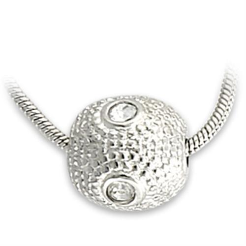 MALO734 - Rhodium Brass Pendant with Top Grade Crystal in Clear