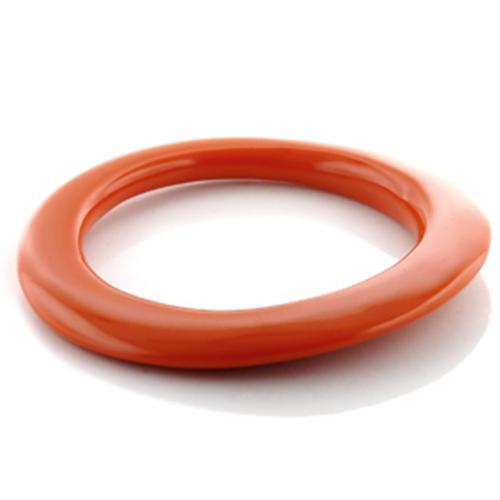 LO750 - Plastic Bangle with Synthetic Synthetic Stone in Orange