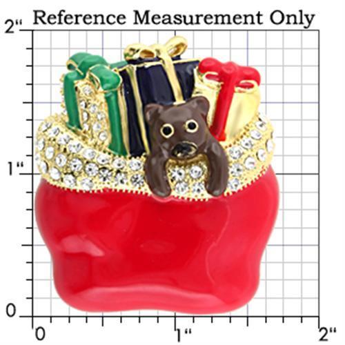 MALO838 - Gold White Metal Brooches with Top Grade Crystal in Clear