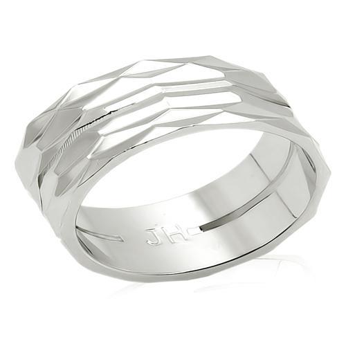 MALO990 - Imitation Rhodium Brass Ring with No Stone