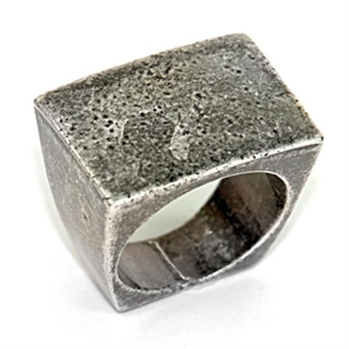 MALOA057 - Ruthenium Brass Ring with No Stone