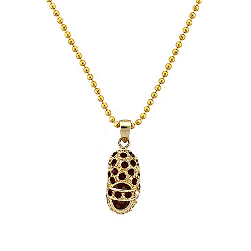MALOA1355 - Gold 925 Sterling Silver Chain Pendant with AAA Grade CZ in Siam