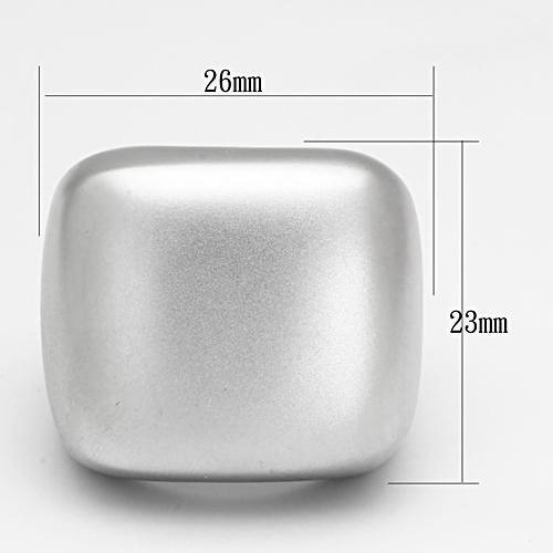 MALOA845 - Matte Rhodium Brass Ring with No Stone