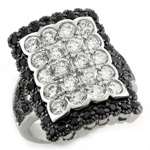 MALOAS1106 - Special Color 925 Sterling Silver Ring with AAA Grade CZ in Multi Color