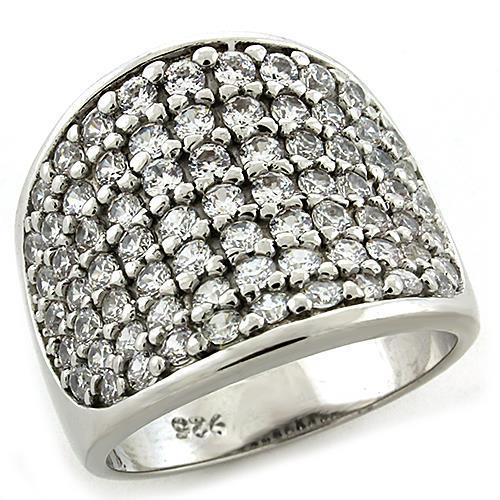 MALOAS1184 - Rhodium 925 Sterling Silver Ring with AAA Grade CZ in Amethyst