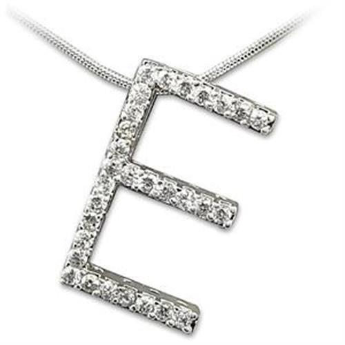 MALOAS804 - Rhodium 925 Sterling Silver Pendant with AAA Grade CZ in Clear