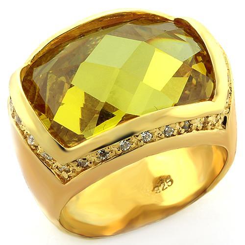MALOAS819 - Gold 925 Sterling Silver Ring with AAA Grade CZ in Topaz