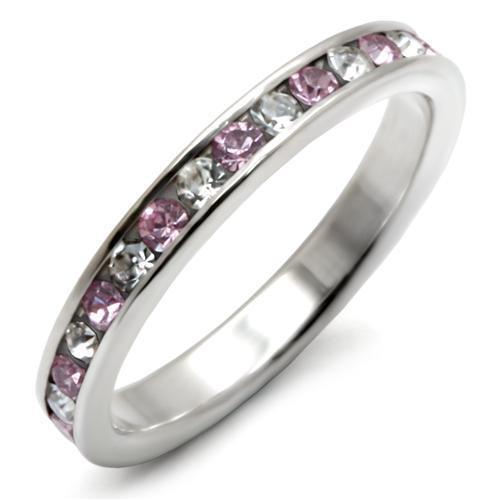 MALOAS911 - High-Polished 925 Sterling Silver Ring with Top Grade Crystal in Light Amethyst