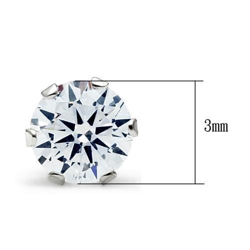 MALOS051 - Rhodium 925 Sterling Silver Earrings with AAA Grade CZ in Clear