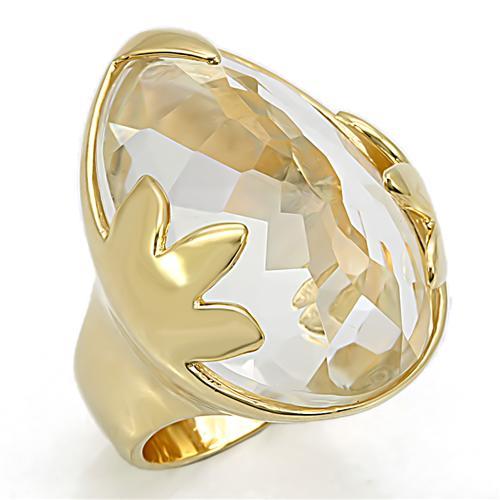 MALOS206 - Gold 925 Sterling Silver Ring with Genuine Stone in Clear