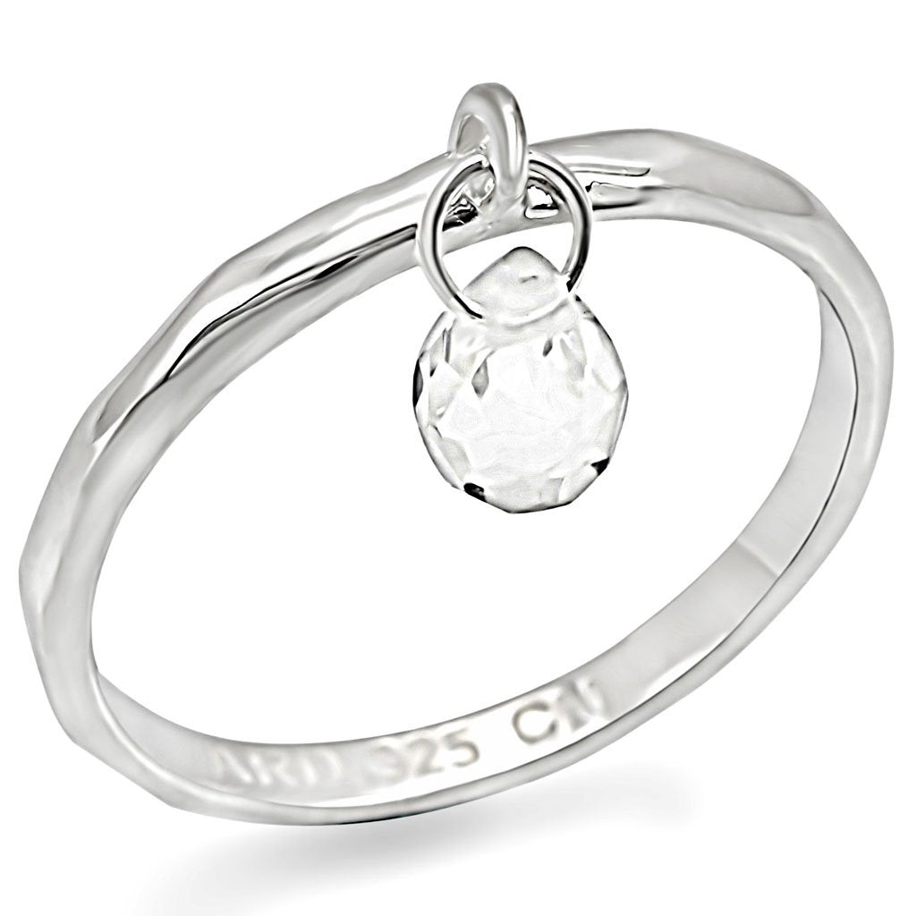 MALOS285 - Silver 925 Sterling Silver Ring with Genuine Stone in Clear