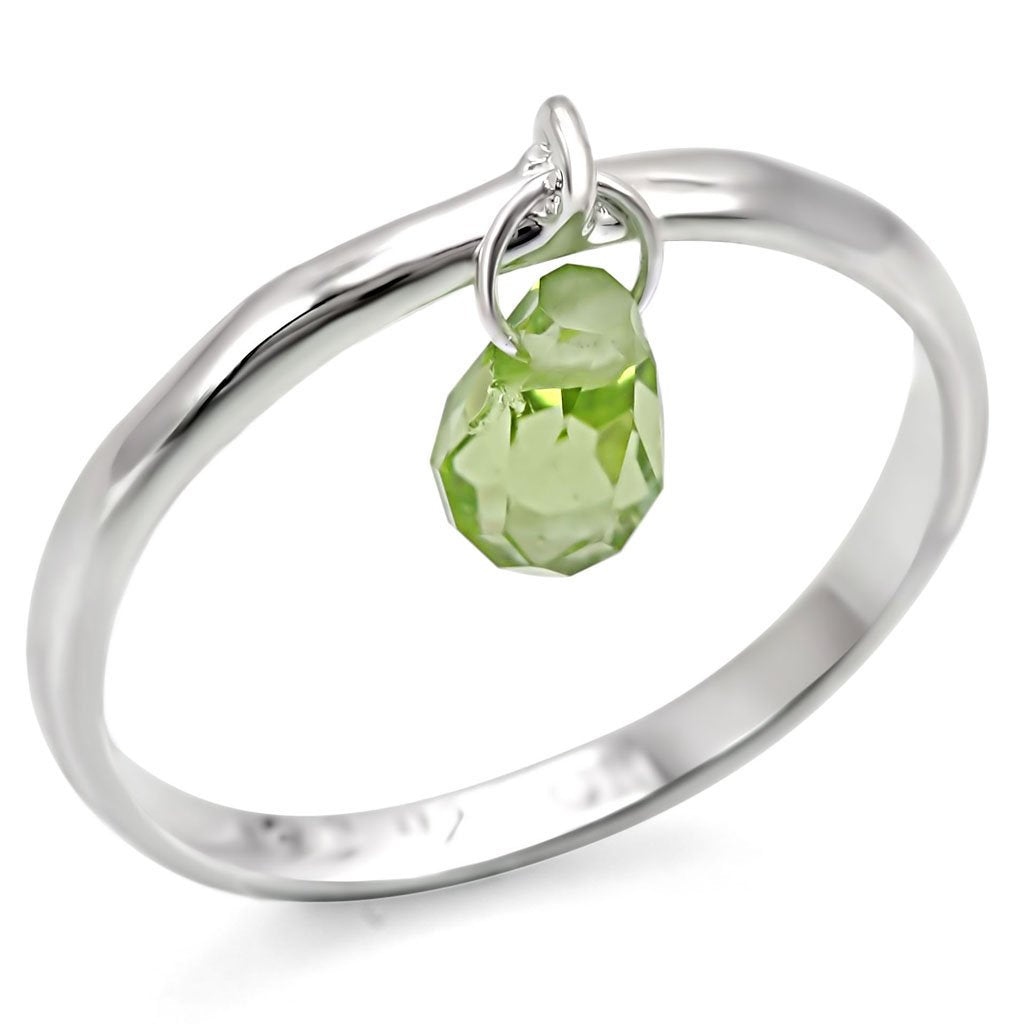 MALOS321 - Silver 925 Sterling Silver Ring with Genuine Stone in Peridot