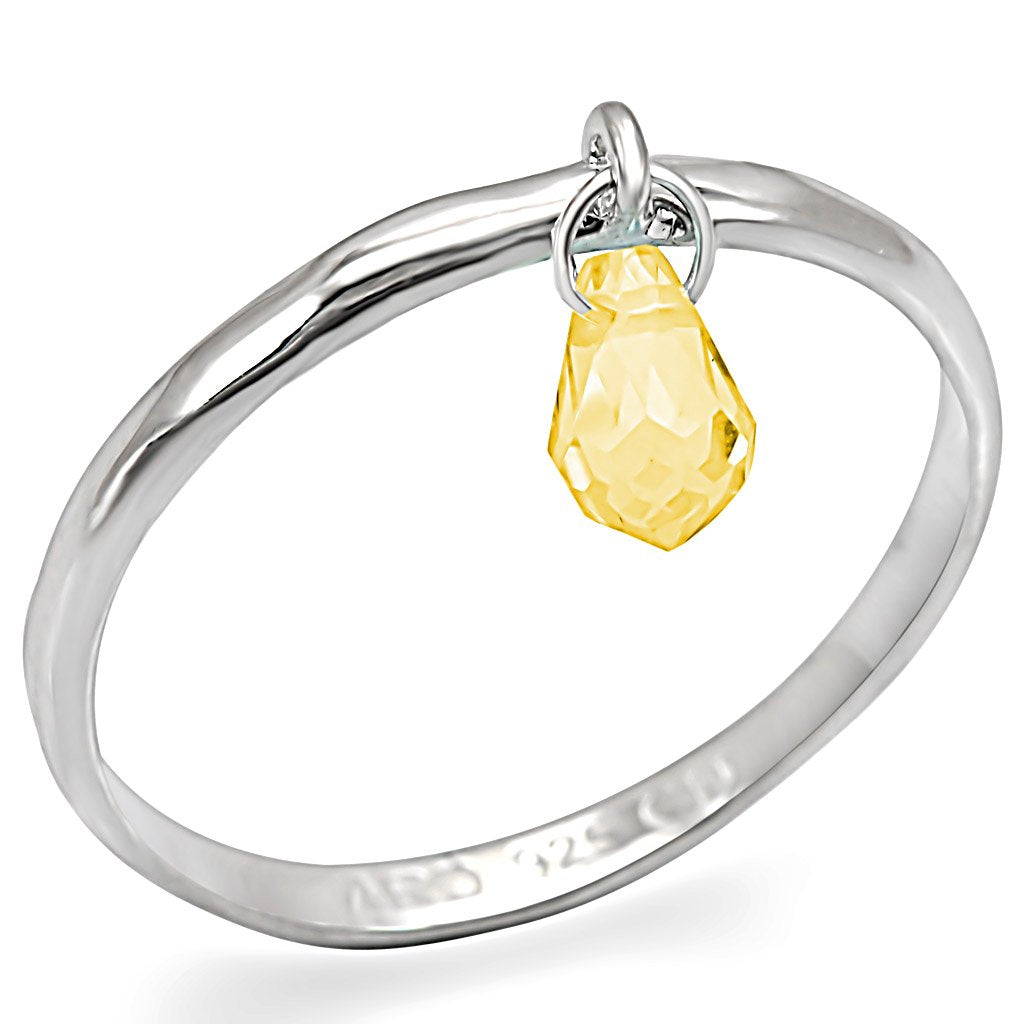 MALOS332 - Silver 925 Sterling Silver Ring with Genuine Stone in Topaz