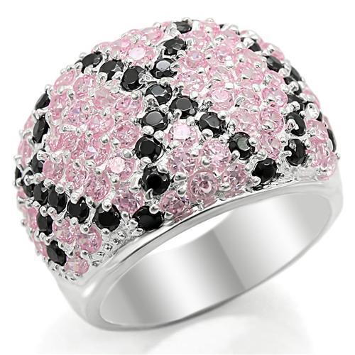 MALOS357 - Silver 925 Sterling Silver Ring with AAA Grade CZ in Multi Color