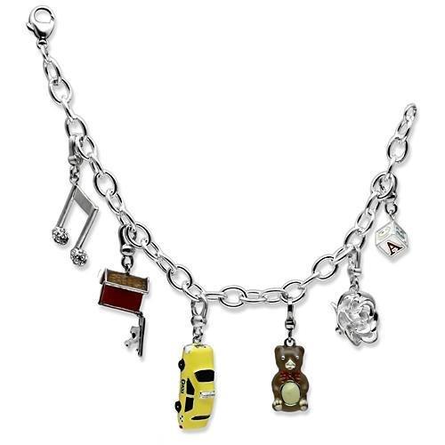MALOS604 - Silver 925 Sterling Silver Bracelet with Top Grade Crystal in Clear