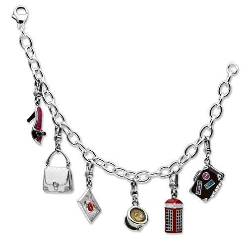 MALOS607 - Silver 925 Sterling Silver Bracelet with Epoxy in Multi Color