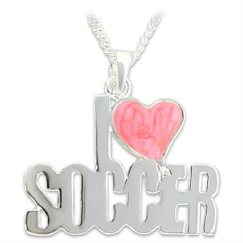 MAOT016 - Silver Brass Pendant with Epoxy in Rose