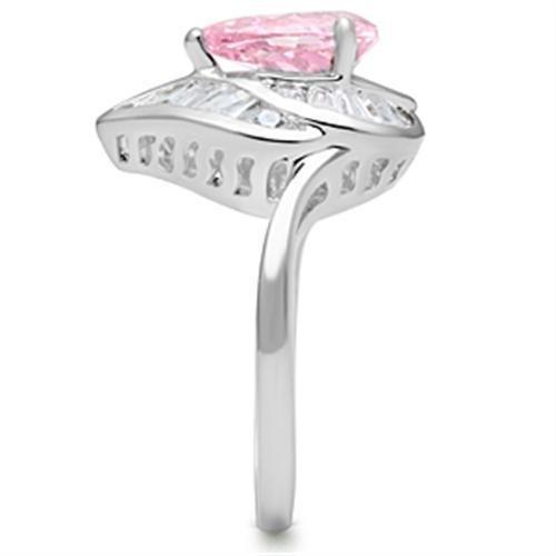 MASS011 - Silver 925 Sterling Silver Ring with AAA Grade CZ in Rose