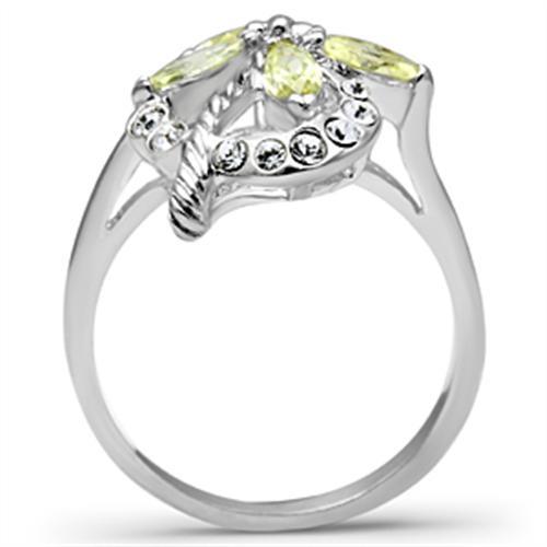 MASS013 - Silver 925 Sterling Silver Ring with AAA Grade CZ in Apple Green color