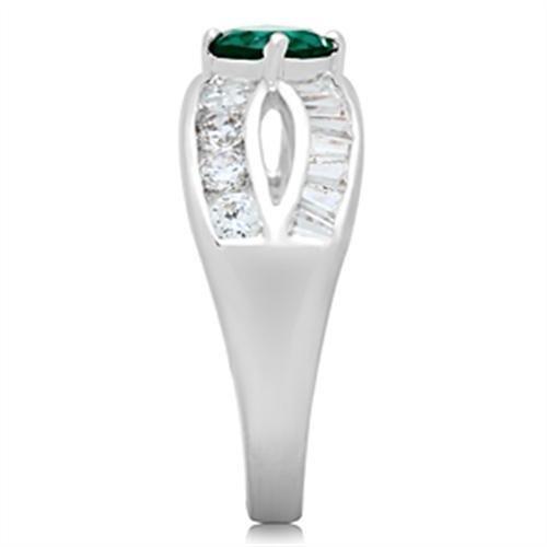 MASS014 - Silver 925 Sterling Silver Ring with Synthetic Synthetic Glass in Blue Zircon